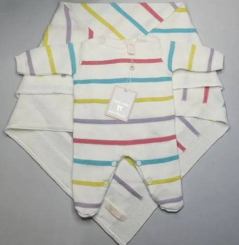 KIT SAIDA MATERNIDADE DETALHE LISTRAS COLORIDAS MINI LADY 03291