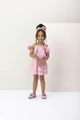CONJUNTO BLUSA E SAIA DETALHE BORDADO MINI LADY 03261