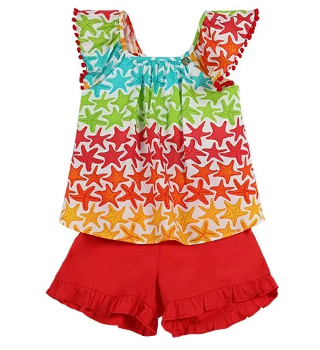CONJUNTO BABADO BARRA ESTRELAS MULTICORES PRECOCE M2CJ3693