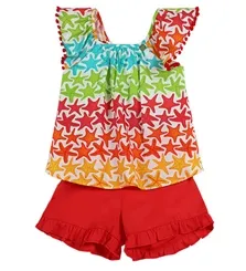 CONJUNTO BABADO BARRA ESTRELAS MULTICORES PRECOCE M2CJ3693