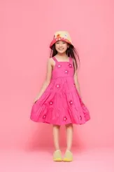 VESTIDO TRICOLINE PATCHES FLORES PITUCHINHUS 24930