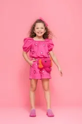 SHORT TRICOLINE PATCHE FLORES COLORIDAS PITUCHINHUS 24952