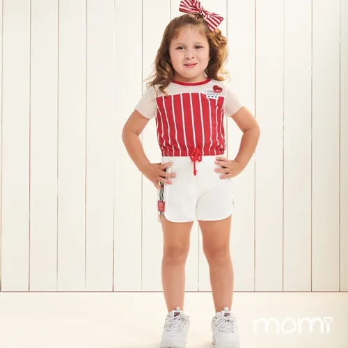 CONJUNTO MC BLUSA E SHORT VERMELHO