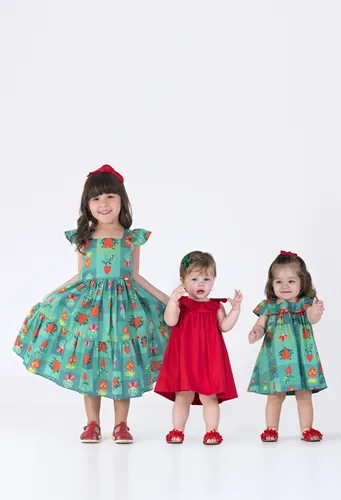 VESTIDO PETALAS DECOTE GALLES PRECOCE BVT3608