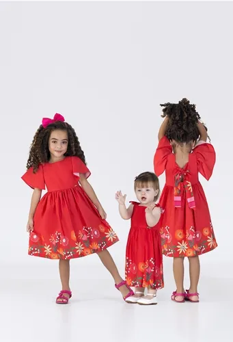 VESTIDO RECORTES COSTAS ESTAMPA FLORES ILUMINADAS PRECOCE M2VT3619