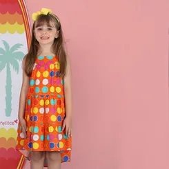 VESTIDO MULLET COM RECORTES ESTAMPA OCULOS DE SOL PRECOCE M6VT3720