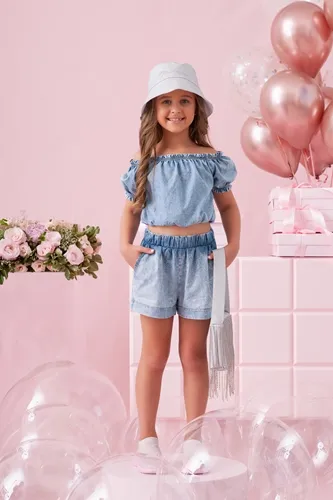 SHORT JEANS FINO MONOGRAMA CRISTAL PITUCHINHUS 24902