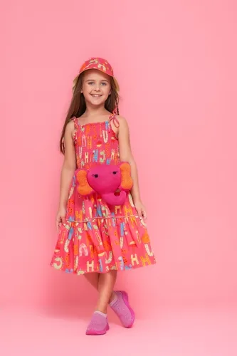 VESTIDO ALGODÃO ALÇA LASTEX PITUCHINHUS 24938