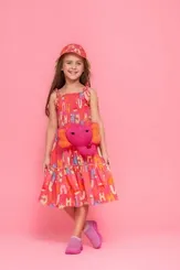 VESTIDO ALGODÃO ALÇA LASTEX PITUCHINHUS 24938