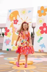 VESTIDO ALGODÃO BABADOS MIX PITUCHINHUS 24941