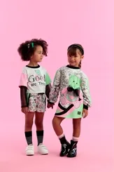 CONJUNTO CROPPED COM SHORT ESTAMPA URSOS E LAÇOS PETIT CHERIE 51118022338