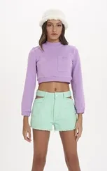 SHORT BOYFRIEND DE SARJA COM BARRA DESFIADA E DETALHE VAZADO DIMY SHO83380