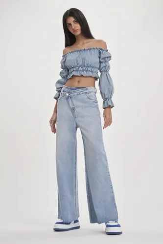 BLUSA CROPPED COM BABADOS DIMY BLU83465