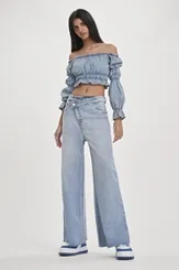 BLUSA CROPPED COM BABADOS DIMY BLU83465