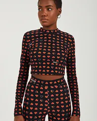 BLUSA MANGA LONGA ESTAMPA CORAÇÃO COLCCI 0365300849