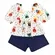 CONJUNTO BLUSA MANGA BUFANTE COM SHORT ESTAMPA TULIPAS BAILARINAS PRECOCE M2CJ3839