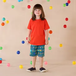 CONJUNTO BLUSA COM SHORT ESTAMPA BRINCANDO COM AS LETRAS PRECOCE MCO3976