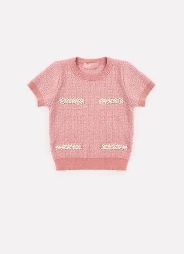 BLUSA TRICOT MONOGRAMA LUREX PÉROLAS PITUCHINHUS 25380