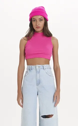 BLUSA CROPPED COM GOLA ALTA DIMY BLU83319