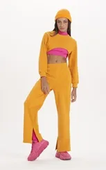 CALÇA DE MOLETOM COM ABERTURA NA BARRA DIMY CAL83457