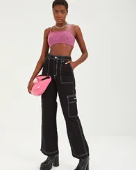 CALÇA SARJA DETALHE BOLSOS PANTALONA COLCCI 0025300819