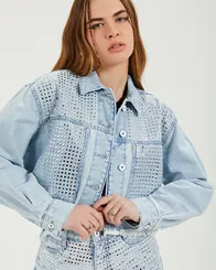 JAQUETA COM APLICAÇÃO INDIGO COLCCI 0325300206