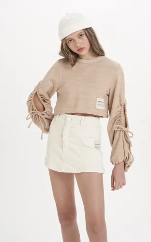 MOLETOM CROPPED DETALHE VAZADO COM TUNEL NA MANGA DIMY MOL83434