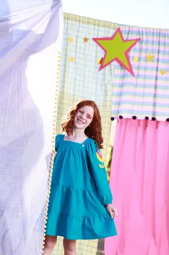 VESTIDO RECORTES TULIPAS SILK PRECOCE LVT3946