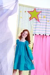 VESTIDO RECORTES TULIPAS SILK PRECOCE LVT3946