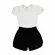CONJUNTO BLUSA GOLA DE RENDA COM SHORT PRETO PRECOCE M2CJ3858