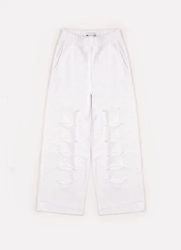 CALÇA WIDE LEG MOLETOM RECORTES CRISTAIS PERFUMARIA 25909