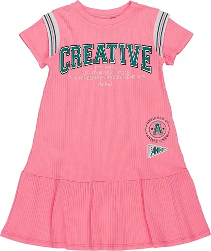 VESTIDO CANELADO NEON ROSA