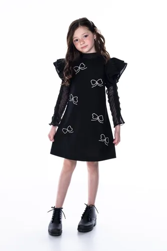 VESTIDO COM LAÇOS DE STRASS LULUZINHA 090570123