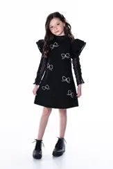 VESTIDO COM LAÇOS DE STRASS LULUZINHA 090570123