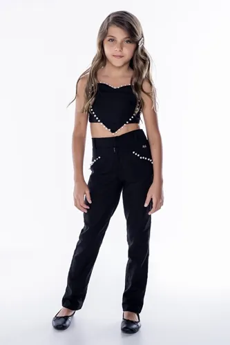 CALÇA ALFAIATARIA DETALHE PÉROLAS NO BOLSO LULUZINHA C040567123