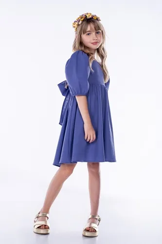 VESTIDO MANGA BUFANTE E LAÇO LULUZINHA 090538123