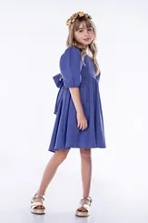 VESTIDO MANGA BUFANTE E LAÇO LULUZINHA 090538123