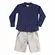 CONJUNTO CAMISA XADREZ MARINHO COM BERMUDA BEGE PRECOCE MCO3990