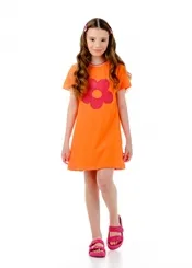 VESTIDO T-SHIRT COM FLOR MYLU 091567324