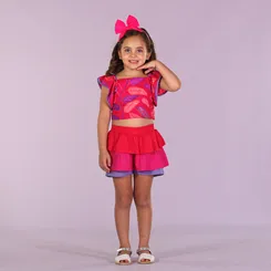 CONJUNTO CROPPED E SAIA COM SHORT PRECOCE M2CJ4101