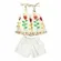 CONJUNTO BATA E SHORT ESTAMPA BARRADO FLORES PRECOCE MCJ4046