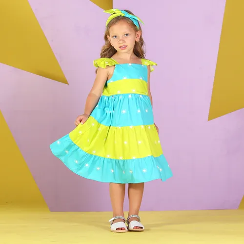 VESTIDO ALÇA BABADO ESTAMPA Ô SOL PRECOCE MVT4053