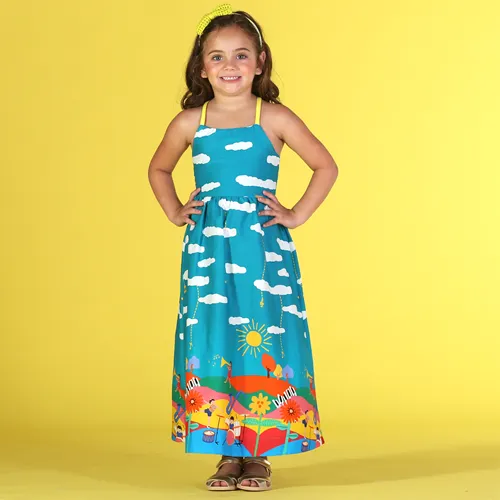 VESTIDO LONGO ALÇA AMARRAÇÃO COSTAS PRECOCE M2VT4106