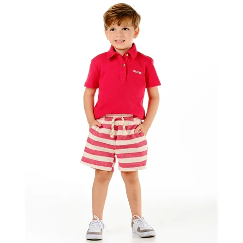 CONJUNTO BLUSA POLO E BERMUDA LISTRADA OLIVER 050823324