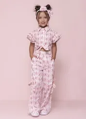 CAMISA CROPPED ALGODÃO EST LISTRA BOTÕES NOZINHO PITUCHINHUS 26191