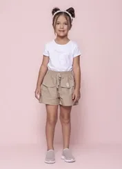 SHORT TRICOLINE BOLSOS CARGO LACINHO CRISTAIS PITUCHINHUS 26193