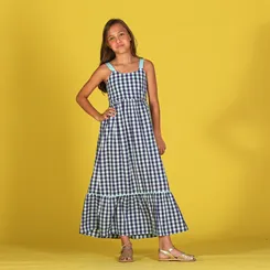 VESTIDO LONGO ELÁSTICO NAS COSTAS PRECOCE LVT4159