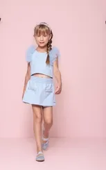 SAIA SHORT MOLETOM BORDADOS PÉROLAS E CRISTAIS PITUCHINHUS 26331