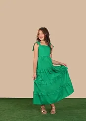 VESTIDO BABADOS NOS RECORTES PRECOCE LVT4345