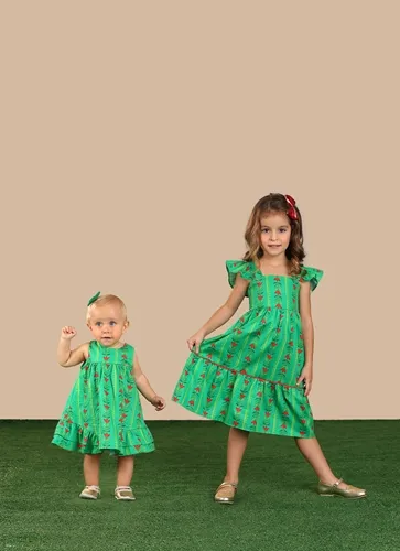 VESTIDO COM SAIAS FRANZIDAS PRECOCE MVT4312
